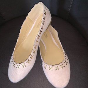 Michael Kors Cream Flats with Gold Accents